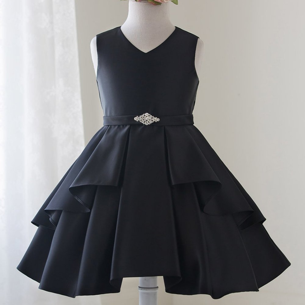 New black flower girl dress formal party birthday Holiday Christmas gift size 4